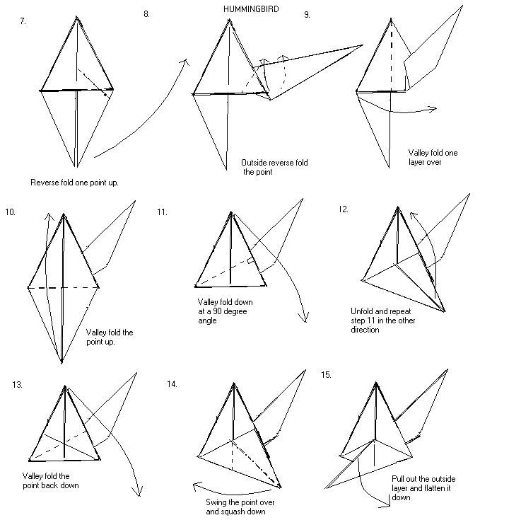 Hummingbird origami plan 2 (Collin Weber)